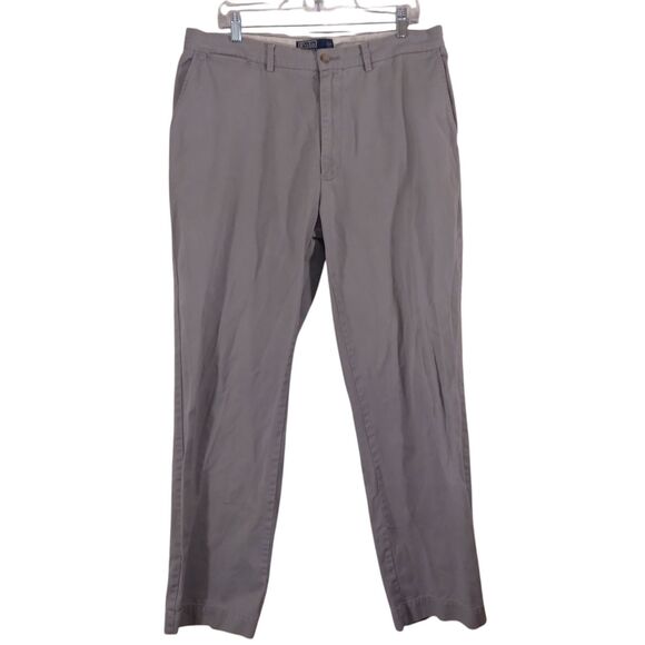 Polo Ralph Lauren pants mens 36x32 gray chino flat front cotton straight leg - Picture 1 of 9